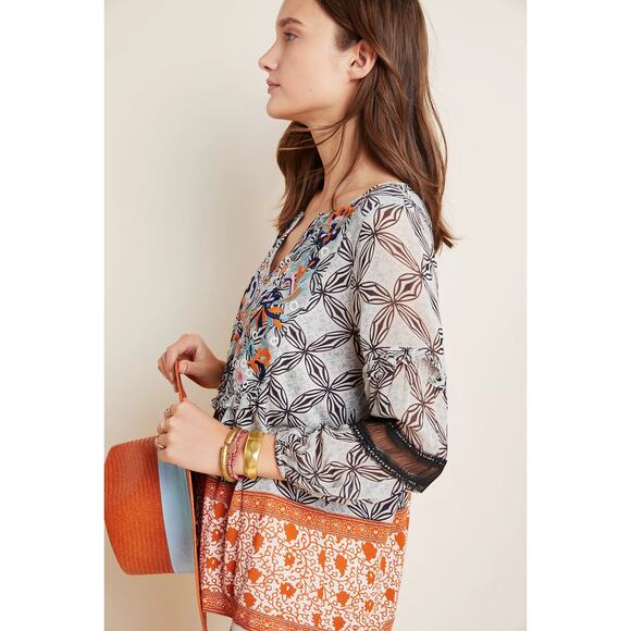 Anthropologie Terri Embroidered Blouse - New Small - Picture 4 of 6